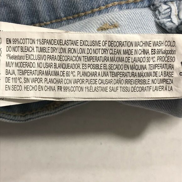 Forever 21 Womens Jean Shorts Juniors Size 27 Floral Embroidered Light Wash Blue - Picture 4 of 4